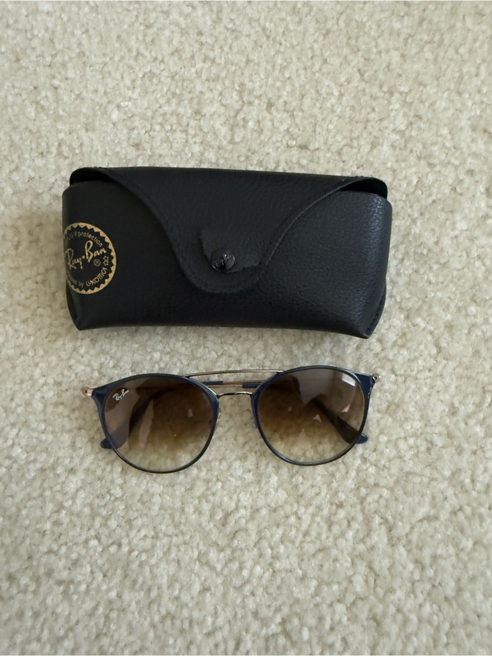 RAY BAN DOUBLE BRIDGE SUNGLASSES - GRADIENT TINT UNISEX 50% OFF BLUE GOLD BROWN